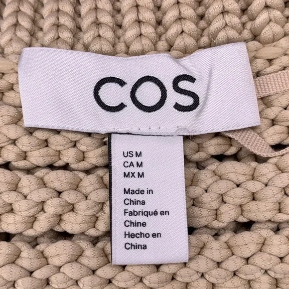 COS Chunky Open Knit Vest Beige Size M - Picture 13 of 15